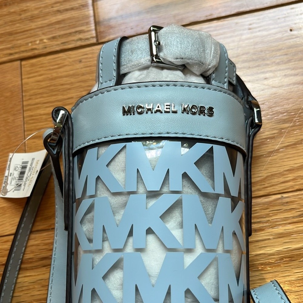 NWT  MICHAEL KORS PALE OCEAN BLUE WATER BOTTLE HOLDER Bag - Picture 5 of 11
